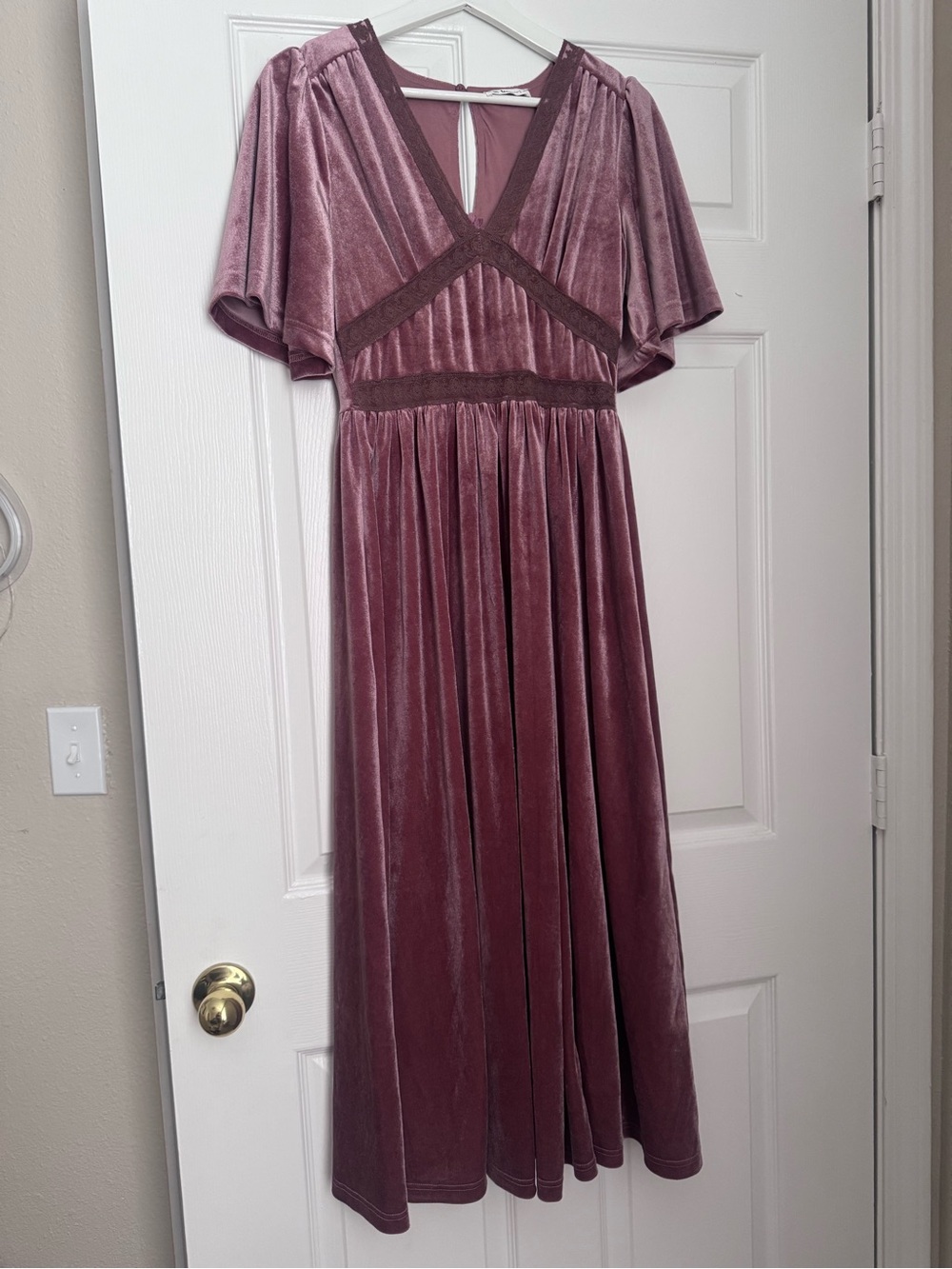 In Bloom Velvet Mauve Maxi Dress